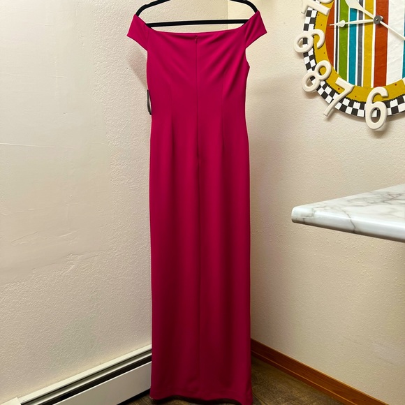 Ralph Lauren crepe off the shoulder dress 4 maxi Fuchsia STUNNING - Picture 3 of 11